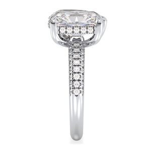 Bague Réglable REYES en Or Blanc 14K de Haute Qualité avec Moissanite 6,78 Carats pour Femme, Certifiée GRA, Bijoux de Mariage de Luxe - Product Image 5