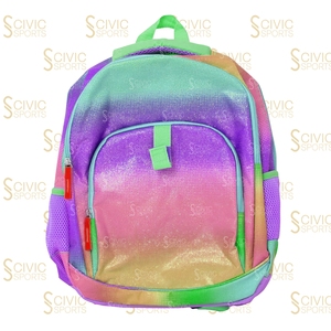 Civic Sports <b>Rainbow</b> Glitter Backpack for Girls School Fashion Softback 20-35L Waterproof Polyester Zipper Closure - Product Image 4