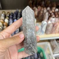 Obelisco de Ágata Gris Natural Pulida, Torre de Cristal para Regalo y Decoración