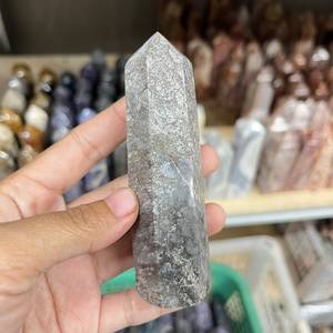 หินอาเกตสีเทาธรรมชาติขัดเงา รูปทรงโอเบลิสก์ สำหรับเป็นของขวัญและของตกแต่ง - Product Image 3