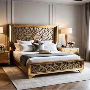 Exquisita cabecera de cama con forma de pavo real, tallada a mano en madera de teca natural de alta calidad. Disponible a precios de mayorista. - Product Image 2