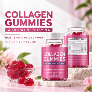Gummies de collagène à marque privée OEM avec biotine et vitamine C, 60 unités, complément alimentaire, formule personnalisée, logo personnalisé - Product Image 4