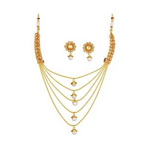 Gold Plated Trendy 5 Line <b>Necklaces</b> 18404 Lct - Product Image 1