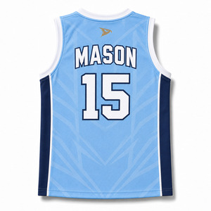 North Carolina Basketball Jersey Men's Sleeveless V-Neck Tank Top Sublimated Moisture Wicking 100% Polyester <b>Athletic</b> Fit - Product Image 3