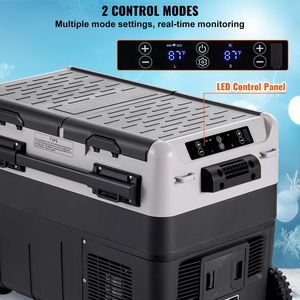 Refrigerador Portátil de Doble Zona para Automóvil de 12 Voltios con Capacidad de 50 L / 52.8 QT, Enchufe Europeo, Temperatura Ajustable de 4 a 68 °F, Congelador - Product Image 4