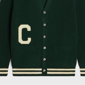 Cardigan en tricot pour femme, manches longues, col en V, style preppy, motif alphabet, fermeture boutonnée, longueur normale - Product Image 3