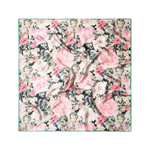 Élégant foulard en soie pour femme, impression personnalisée, luxe, carré, pour la tête ou le cou, motif personnalisé, vente en gros - Product Image 4