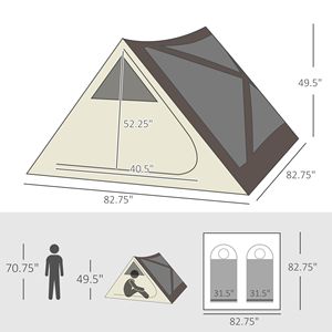 Tente de camping automatique pour 2-3 personnes avec fenêtres de ventilation, matériau Oxford, imperméable et facile à installer, sac de transport inclus - Product Image 3