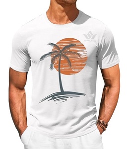 Custom Men's <b>White</b> 100% Cotton T-Shirt Short Sleeve O-Neck Regular Fit Casual Jersey Knitted <b>Plain</b> Blank <b>Tee</b> - Product Image 4