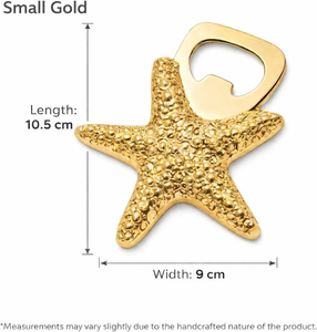 Abridor de Botellas de Latón con Forma de Estrella de Mar, Hecho a Mano, Estilo Náutico, Decorativo, Accesorio de Cocina con Temática Marina - Product Image 2