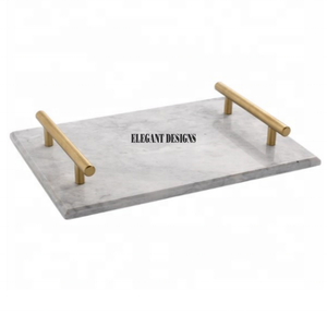 Affordable Luxury Wedding Table Ware Fancy Marble Serving Tray Designer Serving <b>Platter</b> New Arrival Modern Marble Serving Dish - Product Image 2
