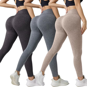 Legency Women's Plus Size Sports Tights Custom Running Solid <b>Pattern</b> New Style Sports Wear with Waist - Product Image 3