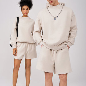 Men's Winter Casual Breathable Soft Fabric Two-Piece Hoodie and Shorts <b>Set</b> with Custom Colors - Product Image 5