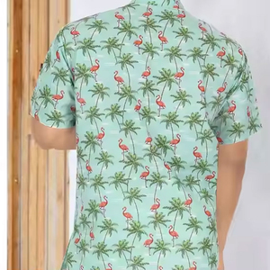 เสื้อยืดลายดอกไม้สไตล์วินเทจสำหรับผู้ชาย ระบายอากาศได้ดี เหมาะสำหรับใส่ไปชายหาด พิมพ์ลายแบบซับลิเมชั่น ขายส่ง เสื้อชายหาดลำลอง - Product Image 4