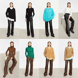 กางเกงลำลองสไตล์มินิมอลสำหรับผู้หญิง คอลเลคชั่นฤดูใบไม้ร่วง 2025 กางเกงหนัง PU ทรงหลวม ขาตรง ผ่าข้าง สไตล์สาวออฟฟิศ - Product Image 3