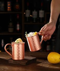 Verre à vin de luxe en cuivre martelé avec paille, sans BPA, pour cocktails, whisky, bière, jus et usage quotidien - Product Image 3