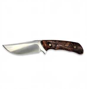มีดอเนกประสงค์ทำมือจากเหล็กกล้าไร้สนิมคาร์บอนสูง ด้ามไม้แกะสลัก - Product Image 4
