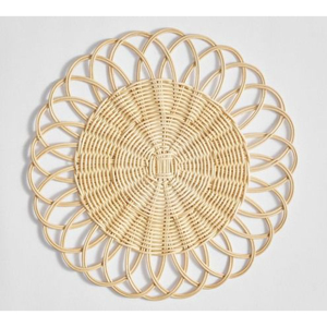 Set de table rond en rotin tressé artisanal, écologique, pour décoration de salle à manger style bohème et rustique, à prix abordable - Product Image 2