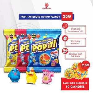 ลูกอมเยลลี่กัมมี่ POPIT พรีเมียม 25 กรัม รสโกโก้ผลไม้และนมผงผสมกรุบกรอบ รสหวานอมเปรี้ยว - Product Image 3