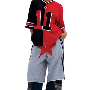 Camiseta Deportiva Retro de Fútbol Americano con Estampado por Sublimación Estilo Urbano Personalizado, Dos Tonos, Unisex, Corte Holgado - Product Image 1