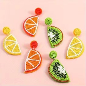 Beaded Chili Pepper Sombrero Handmade Women's Colorful Beaded Drop Earrings Long Fringe with Seed Bead Customizable - Product Image 4