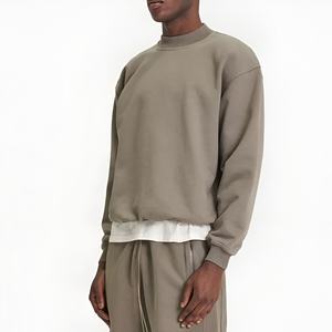 Sudadera Oversize de Forro Polar para Hombre, 100% Algodón, Cuello Redondo Liso, Unisex, Invierno, Venta al por Mayor, Estilo Urbano - Product Image 3