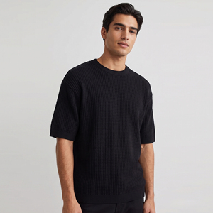 T-shirt gaufré d'été pour homme à manches courtes et col rond, séchage rapide, coupe-vent - Product Image 1