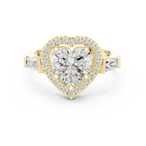 Anillo de Compromiso de Lujo con Corte Corazón de 2 Quilates, Cultivado en Laboratorio, con Halo, Oro de 10K, 14K, 18K, Certificado IGI, Diamante VVS VS DEF, para Aniversario o Boda - Product Image 1