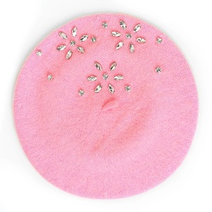 Chapeau d'hiver pour femme, bonnet en cachemire doux et chaud, orné de strass, bonnet élégant pour femme - Product Image 2
