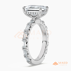 Elegant <b>Emerald</b> Cut Moissanite <b>Ring</b> for Women Sterling <b>Silver</b> Engagement Wedding Jewelry Daily Wear Gift USA - Product Image 6