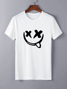 Camiseta Blanca para Hombre, 100% Algodón, con Estampado Elegante, Manga Corta, Casual, con Bolsillo Frontal, Diseño con Logotipo, Tejido Transpirable - Product Image 4