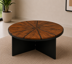 Mesa de Centro Redonda Moderna, Mesa de Salón Contemporánea, Mueble Minimalista de Madera para el Hogar, Decoración de Salón, Mesa Auxiliar - Product Image 3
