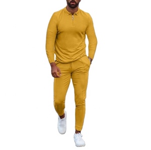 Traje de chándal liso para hombre, jersey de media cremallera, ajustado, informal, deportivo, 2 piezas - Product Image 2