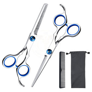 High Quality Stainless Steel <b>Barber</b> Scissors <b>Set</b> Professional Hair Cutting Thinning Salon Shears Kit Lightweight for Grooming - Product Image 1