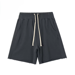 Pantalones Cortos de Felpa de Algodón Premium, Tejido Grueso, con Logotipo Personalizado por Transferencia de Calor, Estilo Urbano, para Venta al Por Mayor - Product Image 1