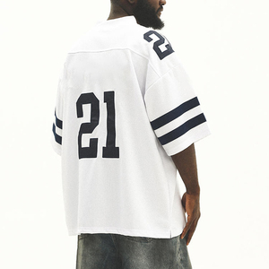 Fabricante de Camisetas Personalizadas, Diseño de Camiseta de Fútbol, Camiseta de Fútbol Americano de Manga Corta con Rayas para Hombre, con Sensación Premium - Product Image 4