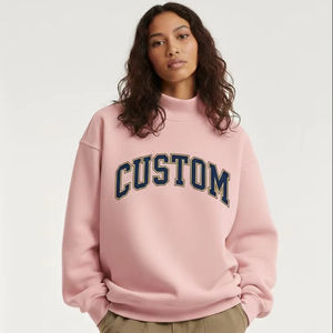 Servicio OEM ODM, Sudaderas Personalizadas para Mujer, Otoño/Invierno, Transpirables, Impermeables, Cuello Alto, Felpa de Poliéster/Algodón de Alta Calidad - Product Image 1