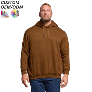 Sudadera con Capucha para Hombre, Tallas Grandes, Color Sólido, Algodón, Felpa Gruesa, Ecológica, Transpirable, Ropa Casual, Logotipo Personalizado, Soporte OEM ODM - Product Image 1