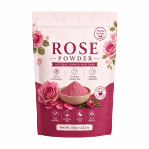 Poudre de pétales de rose 100% pure et naturelle 100g Poudre de fleurs de rose séchées naturelles de qualité supérieure pour les soins de la peau, les masques faciaux et les soins capillaires - Product Image 1