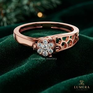 Anillo de Joyería Fina con Diseño de Racimo de Flores, Banda Ancha de Malla, Anillo de Aniversario, Joyería Brillante para Boda, Personalizado - Product Image 2