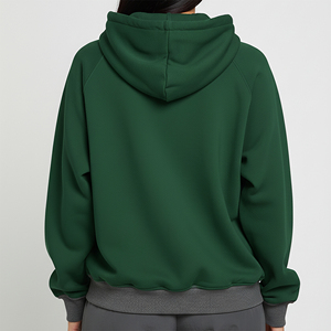 Sweat-shirt à capuche vert pour femme, best-seller 2026, avec poche avant, impression de logo personnalisé, vêtement décontracté pour l'automne et prix abordables - Product Image 5