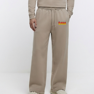 Pantalon de survêtement homme coupe droite 100 % coton, tricoté épais, style baggy, pour l'automne, vente en gros OEM/ODM, personnalisable avec marque privée - Product Image 1