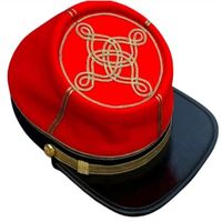 Gorra Kepi Roja Estilo Guerra Civil, 100% Lana, Bordada, Reproducción Americana