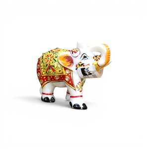 Handcrafted Marble <b>Elephant</b> Figurine | Decorative Hand-Painted <b>Elephant</b> Statue for Home <b>Decor</b> & Gifting - Product Image 1