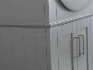 Meuble-lavabo moderne en bois massif à poser au sol avec vasque intégrée, 24 pouces, pour hôtel, garantie 1 an - Product Image 3