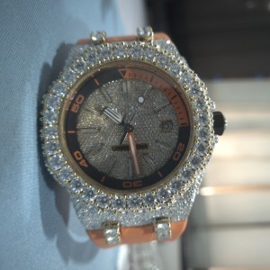 Reloj de Lujo con Diamantes Moissanite VVS Chapados en Oro, Movimiento Automático Digital, Acero Inoxidable, Estilo Hip Hop, Relojes de Cuarzo con Diamantes - Product Image 3