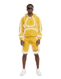 ชุดวอร์มกันลมแบบ 2 ชิ้นขายดีที่สุดสำหรับผู้ชาย ชุดกางเกงขาสั้นกันลมแบบสปอร์ต แถบสะท้อนแสง - Product Image 2