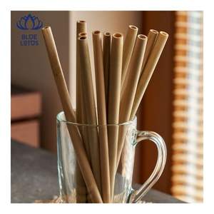 Pajitas de Bambú Reutilizables LISTAS PARA ENVIAR, Pajitas de Bambú para Bebidas Frías y Servicio de Bebidas en Cafeterías - Product Image 1