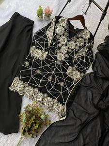 Nouvelle arrivée, robe palazzo en georgette spéciale Eid avec travail de miroir, prix de gros - Product Image 3