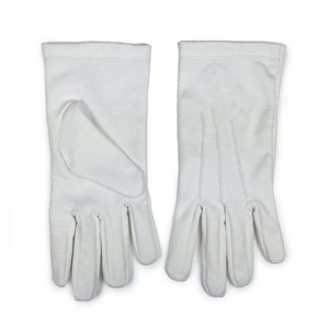 Wholesale White Full Finger Masonic Gloves Cotton Classical Style Solid Color <b>Button</b> Cuff Sew-On Embroidered - Product Image 4